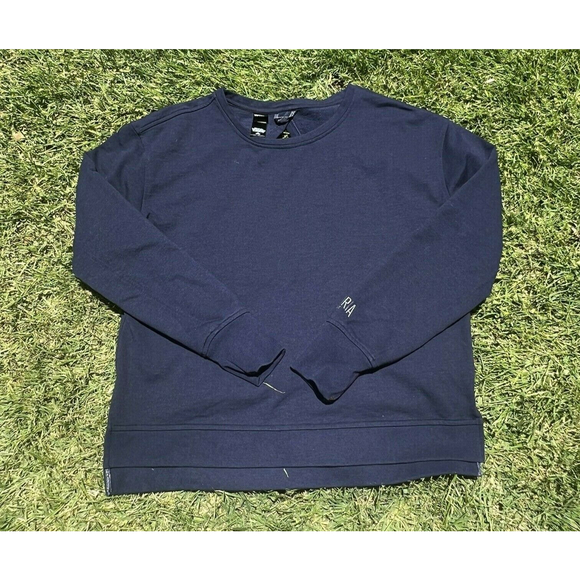 Victoria Sport Women's Medium Navy Blue Pullover Sweatshirt Keyhole Back L/S‎ - Picture 1 of 8